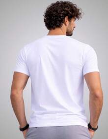 Men's Egyptian Cotton T-Shirt With Elastane, Slim Fit, Premium Egyptian Cotton Knit - 白色 - 查看 5