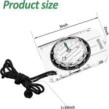FUOYLOO 1pc Portable Mini Hiking Compass Set, Made Of High Transparency Material, Multi-Functional Survival Keychain Compass, Suitable For Outdoor Camping, Hiking And Navigation Scenarios - Black - View 7