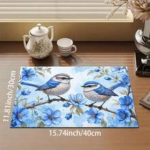 1pc Absorbent Drying Mat, Kitchen Decor Coffee Machine Pad, Beverage Coaster, Bowl & Dish Mat, Handmade Coffee Pot Draining Mat, Kitchen Floor Mat, Placemat, Tabletop Mat, Silicone Dish Drying Mat With Anti-Slip Backing, Heat Resistant, Hides Stains, Super Absorbent Kitchen Mat, Easy To Clean Dish Rack Mat, Suitable For Kitchen, Dining Table, Cafe, Bar, Holiday, Party, Home Decor, Holiday Gift - Multicolor - View 22