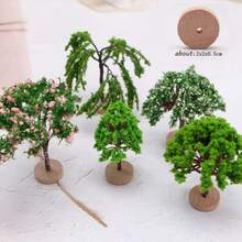 1pc Mini Realistic Tree Model, Cute Tiny Ornament, Fairy Garden Decor, Micro Landscape Resin Craft, Small Desktop Garden Accessory, Artificial Plant - Mini Tree Ornament - View 6