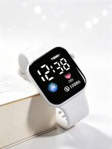 6/5 Reloj electrónico con pantalla LED con patrón de la Tierra, elegante y de moda, adecuado para que las niñas lo usen. Se puede combinar con un conjunto de joyería con forma de mariposa que incluye collar, pulsera, anillo y pendientes, adecuado para usar en fiestas, reuniones y viajes para consultar la hora, y también muy adecuado como regalo de cumpleaños, Navidad, inicio de clases, temporada de graduación, Día de San Valentín, Navidad, Día de la Madre para niñas. - Multicolor - Ver 8