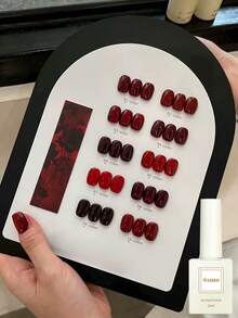 12ml 2026 Fall/Winter New Cherry Shiny Wine Red Jam Red Gel Nail Polish, Suitable For All Seasons, For Nail Art Use, Can Be Paired With Base And Top Coat, Needs A UV Lamp. Plant-Based Translucent Red Gel. - Multicolor - View 4