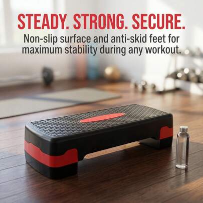 Escalón de fitness aeróbico con rodilleras, máquina de stepping ergonómica antideslizante, escalón de entrenamiento aeróbico y yoga duradero para el gimnasio en casa