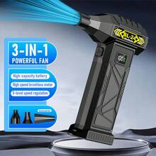 Powerful Portable Turbine Fan Blower, USB/Type-C, 2pcs 3000mAh Lithium Batteries, Strong Airflow Multi-Speed Adjustment, Suitable For Dusting (Car/Computer), Snow Removal, Leaf Blowing, Cooling, Barbecue, Powerful Adjustable Dust Blower For Gaps, Strong Violent Fan, Cooling Fan, High-Power Blower, Efficient Airflow, Essential For Home & Camping - Multifunctional Turbo Fan - View 13