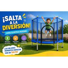Trampolín Brincolin para Niños, Niñas, Red , Resortes Reforzados, Barras Acolchadas, Trampolín Infantil  y Resistente para Uso Interiores y Exteriores, 1.40 Metros - Negro - Ver 3