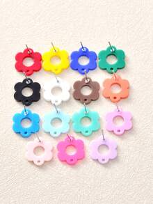 50个14毫米耳钉配件，亚克力耳针，时尚饰品DIY耳环制作组件 - 花 - 查看 11