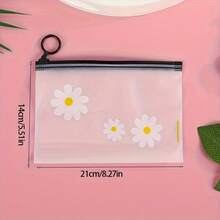 10 Cute Daisy Zipper Bags: Perfect For Cosmetics, Hair Accessories And Travel Essentials-PVC Material, Durable, Disposable Multifunctional Storage Bag, Perfect For Gifts Among Friends - Multicolor - View 7