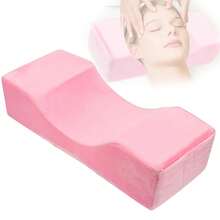 Pink Velvet Lash Pillow, Memory Foam Neck Support Pillow For Eyelash Extension And Makeup, Soft Comfortable Beauty Salon Cushion With Side Tool Pockets, Ergonomic Design For Lash Grafting Treatments - A - View 1