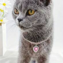 1件宠物心形吊坠项链，适合猫、狗、柯基犬、鸭子和其他小型宠物，适合日常外出和派对装扮。 - 彩色 - 查看 2