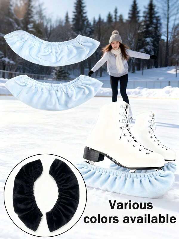 2pcs Ice Skate Blade Covers, Ice Skate Protectors, Suitable For Ice Hockey, Roller Skating, Speed Skating, Shock-Absorbing Design, Durable And Easy To Clean, Fit For Ice Hockey Shoes And Ice Skates, Great For Winter Sports And Gifts