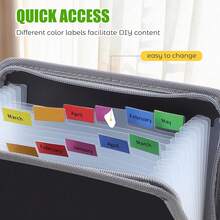 Carpetas de Archivos Tipo Acordeón A6 2 Piezas Transparente Borde Gris Organizador de Documentos Expandible para Oficina y Hogar - 1 - Ver 4