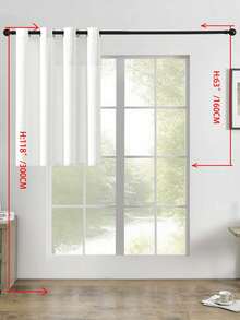 1pc/2pcs Linen Look Sheer Curtains Faux Linen Textured Semi Sheer Window Curtain Panels For Living Room Bedroom,Faux Linen Sheer Curtains Light Filtering Textured Linen Blended Curtain Drapes For Home Decor - White - View 25