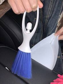 1 cái chổi vệ sinh cửa gió điều hòa ô tô hình thiên thần màu xanh trắng, bộ dụng cụ vệ sinh lông mềm, dùng được cho mọi dòng xe. - A - Xem 3