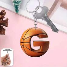 2D Acrylic Basketball Letter Keychain, Basketball Player & Fan Exclusive Keyring Gift, Bag Charm, Key Decoration, Party Favor - Basketball Letter Keychain - View 30