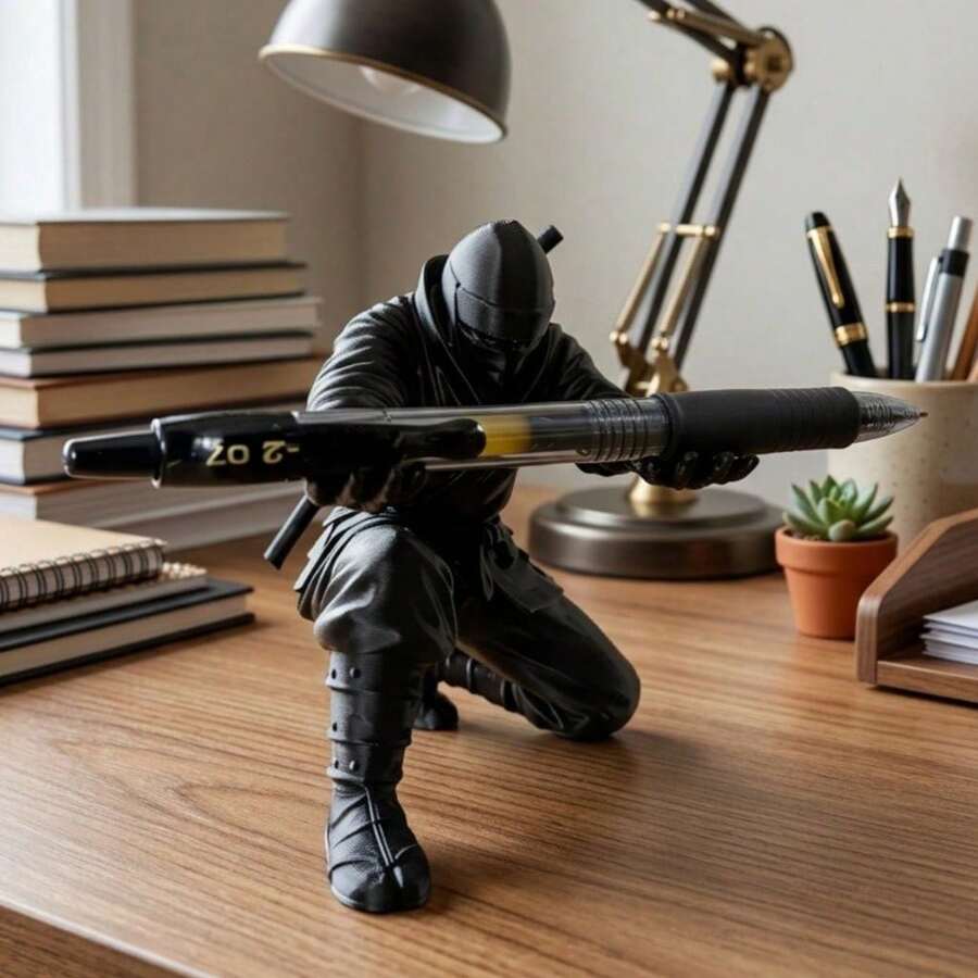 2/1 buah Tempat Pena Samurai, Organizer Meja Patung Samurai, Ornamen Pedang Samurai, Dekorasi Meja Kreatif, Hadiah Kantor Rumah yang Keren - Beraneka warna - View 1
