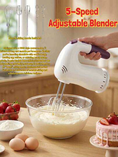 OCTAVO Versatile 5-Speed Electric Egg Beater –Home Appliance Stirrer, Handheld Mixer For Baking & Cooking | Stainless Steel Whisk With Non-Slip Grip | Lightweight For Blending, Whipping & Batter Mixing,Mother's Day Gift