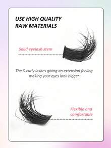 280pcs D-Curl Fluffy Eyelash Clusters, Lightweight & Wispy, Create Natural & Voluminous Lash Look, Cluster Lashes For DIY Lash Extension, Women's Eye Makeup, Beginner Friendly, Reusable, Eyelash Clusters, Individual Lashes, False Eyelashes - View 3