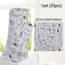 1 Roll/20pcs Ultra-Fine Fiber Cleaning Cloths, High Absorbency Durable Washable Multi-Purpose Absorbent Tear-Off Cloths, Space-Saving Modern Square Dish Washing Rags For Kitchen Cleaning - Multicolor - View 8