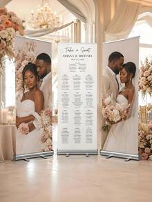 1pc Customized Banner And Wedding Welcome Sign, Personalized Graduation Party Entrance Decor, Photo Sign For Engagement Bachelorette Party And Home Garden Decor - Multicolor - View 5