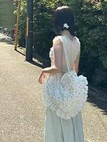 韓式小眾設計腋下肩背包，百搭時尚溫柔夏季女款托特包 - 白色 - 查看 3