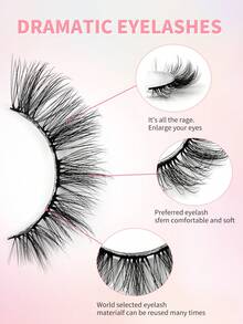ENCHUW 5 Pairs Full Strip Lashes Natural Soft Wispy Cross False Eyelashes Daily Wear Faux Mink Lashes Strip Lashes,Eyelashes, Fake Lashes - Black - View 3