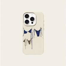 1pc TPU Material Summer Vacation Blue Bikini Pattern Phone Case Suitable Compatible With Iphone 17 Pro Max/17/16 Pro Max/15/13/12/11, S20 FE/A15/S24/A55, Note 11/Note 12/Note 13 Pro, Full Coverage Anti-Drop Soft Protective Cover - White - View 5