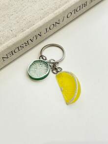Niche Lemon Shaped Cute Keychain, Super Adorable Fresh Summer Accessory, Fashionable High-End Hanging Decoration - Green - View 10