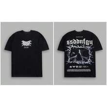 DARCSPORT American-Style  Retro T-Shirt For Couples, Men's Top, Pure Cotton Loose-Fit Round-Neck T-Shirt - T251016黑色 - 查看 12