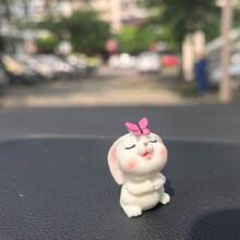 1/2/3/6pcs Cute Rabbit Car Decor, Dashboard Ornament, Interior Accessories, Adorable Animal Figurine, Soothing Decor, Gift For Friends & Family, Lovely Present - Little Rabbit - View 12