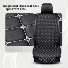 1 pieza Cojín universal para asiento individual de coche, cuero de diamante con costura de estrella, almohadilla de asiento de coche cómoda para todas las estaciones - Cojín de asiento + respaldo - Ver 12