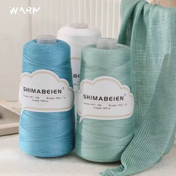 300g Lace Crochet Thread, Fine Silk Yarn For Spring/Summer, Soft & Smooth Texture, Suitable For Knitting Lightweight Hollow Sweaters, Shawls, Clothing, Slippers, Blankets And Various Handcraft Projects