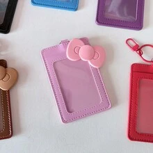 Bow Design PU Photocard Holder, Cute Idol ID Card Case With Detachable Keychain - Color - View 20