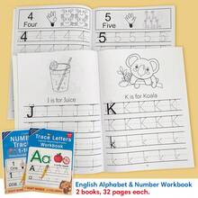 Lachilly Livro de Atividades de Alfabeto e Números para Crianças - Livro Educativo de Caligrafia com Letras e Números em Inglês - Material para Colorir e Escrita para o Jardim de Infância - Multicolorido - Ver 3