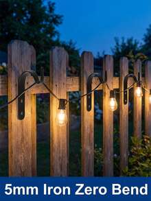 4/8pcs Black Sturdy Arched Multi-Purpose Iron Hooks, Rust-Resistant Plant Hangers, Suitable For Hanging Wind Chimes, Wall-Mounted Plant Racks, Large Outdoor Planters And Stands, Applicable For July 4th Decor, Gardening Tools, Outdoor Furniture, Outdoor Decor - Multicolor - View 12