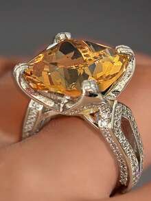 1pc Luxurious Cubic Zirconia Ring, Suitable For Women, Ideal For Weddings, Engagements, Anniversary Parties, Valentine's Day Gifts - 1# - View 10