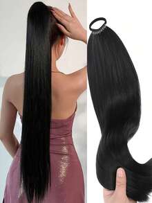 Straight Synthetic Hair Ponytail Extension With Hairband, Suitable For Women - Great For Everyday, Parties And Holidays - Multicolor - View 16