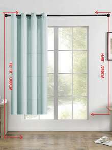 1pc/2pcs Linen Look Sheer Curtains Faux Linen Textured Semi Sheer Window Curtain Panels For Living Room Bedroom,Faux Linen Sheer Curtains Light Filtering Textured Linen Blended Curtain Drapes For Home Decor - Green - View 16
