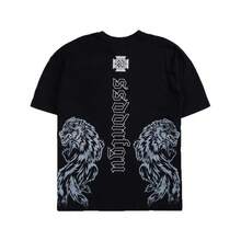 DARCSPORT American-Style  Retro T-Shirt For Couples, Men's Top, Pure Cotton Loose-Fit Round-Neck T-Shirt - 黑色 - 查看 6
