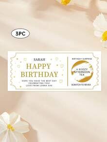 1/3pcs Personalized Birthday Scratch Cards, Special Birthday Surprise Scratch Cards, Customizable Text, Suitable For Holiday Party Decoration, Home Decor, Daily Use, Can Be Given As A Customized Birthday Gift To Family And Friends, Customized Decorations - Multicolor - View 27
