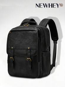 NEWHEY 15.6 Inch Laptop Backpack, Vintage Men's Backpack, Large Capacity Business Travel Backpack, Multi-Pocket Multi-Function School Bag, Gift For Men - Multicolor - View 1