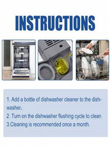 Dishwasher Cleaner, Household Dishwashing Detergent For Removing Water Stains, Grease And Grime, Suitable For Built-In, Sink, Countertop And Drawer Dishwashers, Essential Home Item - Liquid - View 3