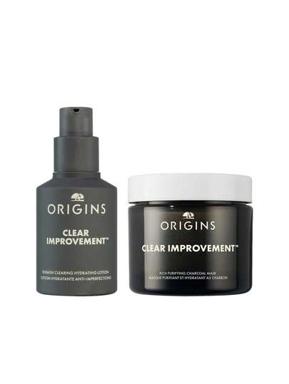 Origins [Bundle] Clear Improvement Blemish Clearing Hydrating Lotion 50 Ml + Rich Purifying Charcoal Mask 75 Ml