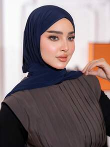 1pc Women's Buckle Fastening Fashion Casual Elegant Instant Scarf Sports Hat Headscarf Muslim Suitable For All Year Daily Life Holiday Party Prayer - Multicolor - View 23