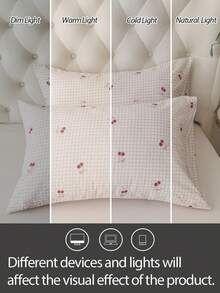 1pc 100% Polyester Fabric Envelope Pillowcase, Textured Crinkle, Embossed Pattern, Super Soft Printed, Without Insert, Suitable For Bedroom, Hotel, Dormitory - Multicolor - View 4