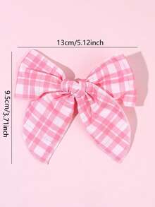 2pcs Girls Pink Plaid Crocodile Hair Clips, Elegant Sweet Hair Accessories For Party, Daily, Holiday, Wedding, Gift For Teens - Pink - View 9