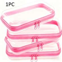 Hard Transparent Zipper Storage Bag, Plastic Pencil Case, Clear Storage Box, Suitable For Cosmetics, Snacks, Building Blocks, Puzzles - Multicolor - View 25
