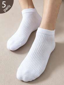 15 Pairs Kids & Youth Solid Color Striped Ankle Socks - Multicolor - View 4