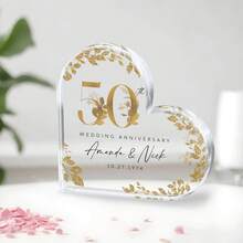 50周年纪念牌匾,金婚纪念礼物,50周年结婚纪念牌匾,送给情侣的最佳个性化礼物,送给妻子或丈夫的理想结婚纪念日礼物,客厅家居装饰,生日礼物,心形亚克力50周年结婚纪念牌匾,送给父母的礼物,结婚纪念日礼物,送给每个人的最佳个性化礼物,客厅家居装饰,2026系列 - F-50週年紀念卡磚 - 查看 9