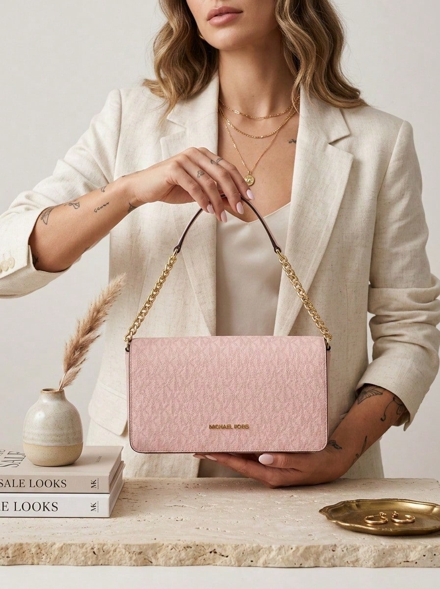 Michael Kors 女士时尚休闲斜挎包 - 粉狀腮紅 - 查看 1