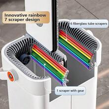Home Cleaning Flat Floor Mop And Bucket,Cleaning Mop With Bucket, Self Cleaning Mop, Multipurpose Floor Mop,Multi-Use Household Cleaning Tools,Deep Clean & Dry Mop.On The Drying Side, A 7-Layer Scraper For Normal Cleaning And A Reinforced Scraper For Deep Drying, Leaving No Marks When Dragging Water Stains, Perfect For All Floor Types For All Floor Surfaces Including Tile, Laminate, Marble, And Wood. - A - 查看 4